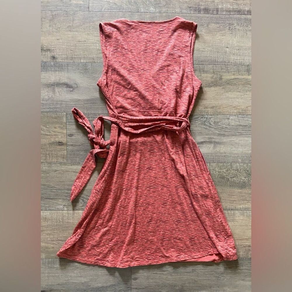 Toad&Co women’s size large burnt orange sleeveless tie wrap dress organic cotton - Picture 7 of 10